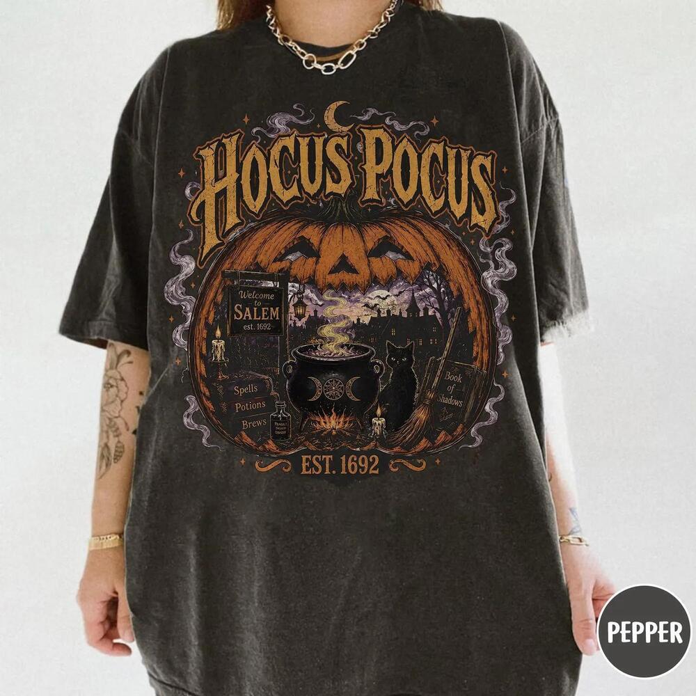 Hocus Pocus Salem 1692 Shirt, Graphic Tee, Retro Pumpkin T-Shirt